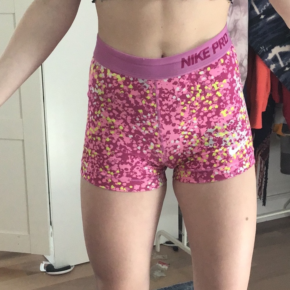 2 Multi colored compression shorts